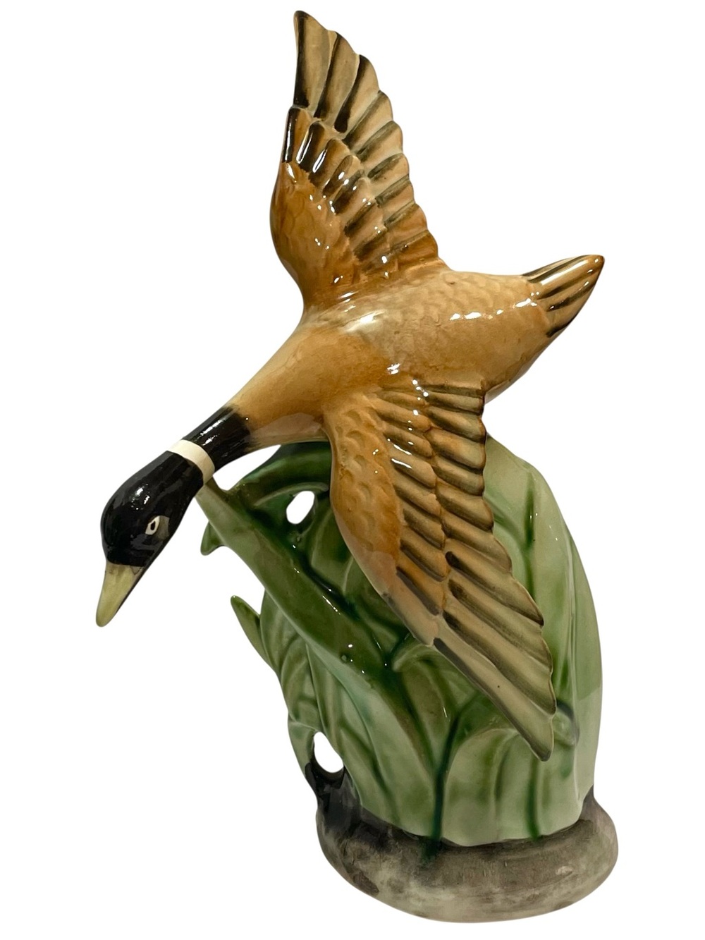 Vintage 1950s Mallard Ducks in Flight Hand Painted Ceramic Figurines - Japan